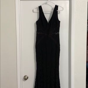 Black lace floor length dress
